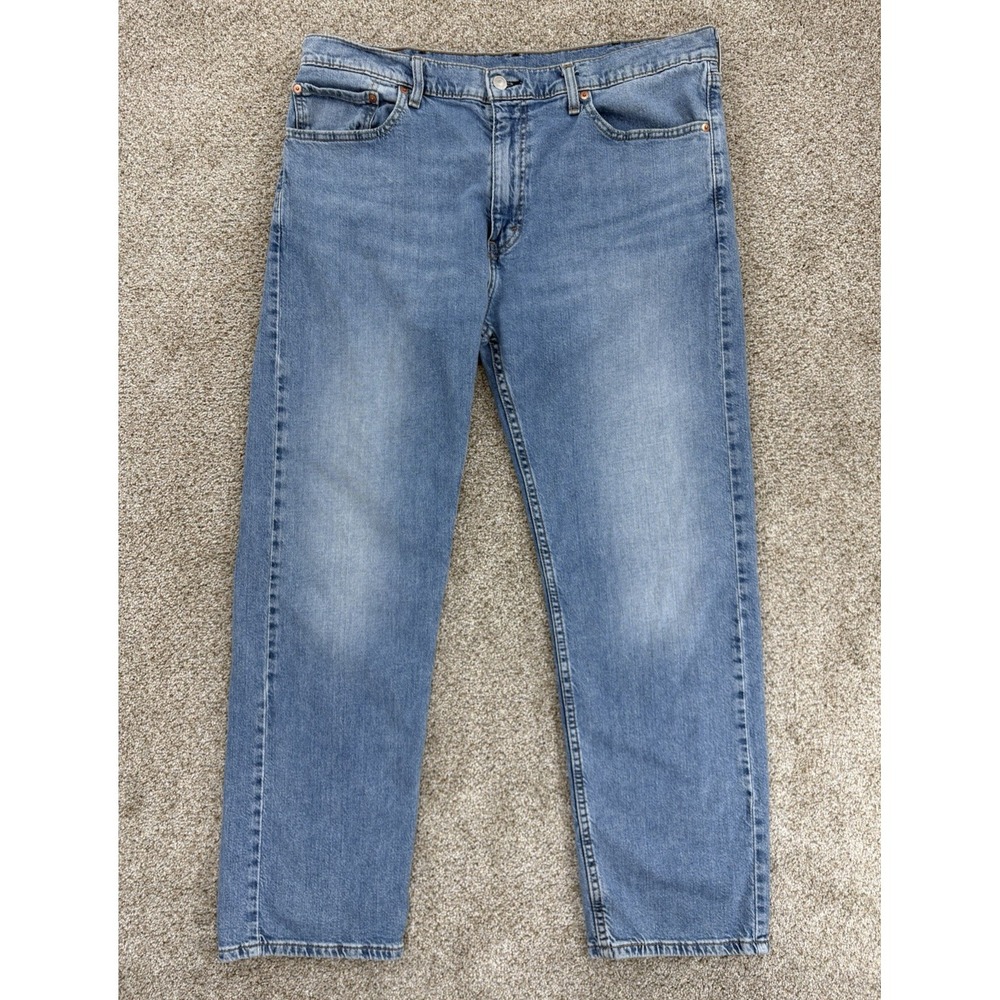 Levi's 505 Jeans Mens 38x30 Blue Light Wash Stretch Lightweight Classic Straight